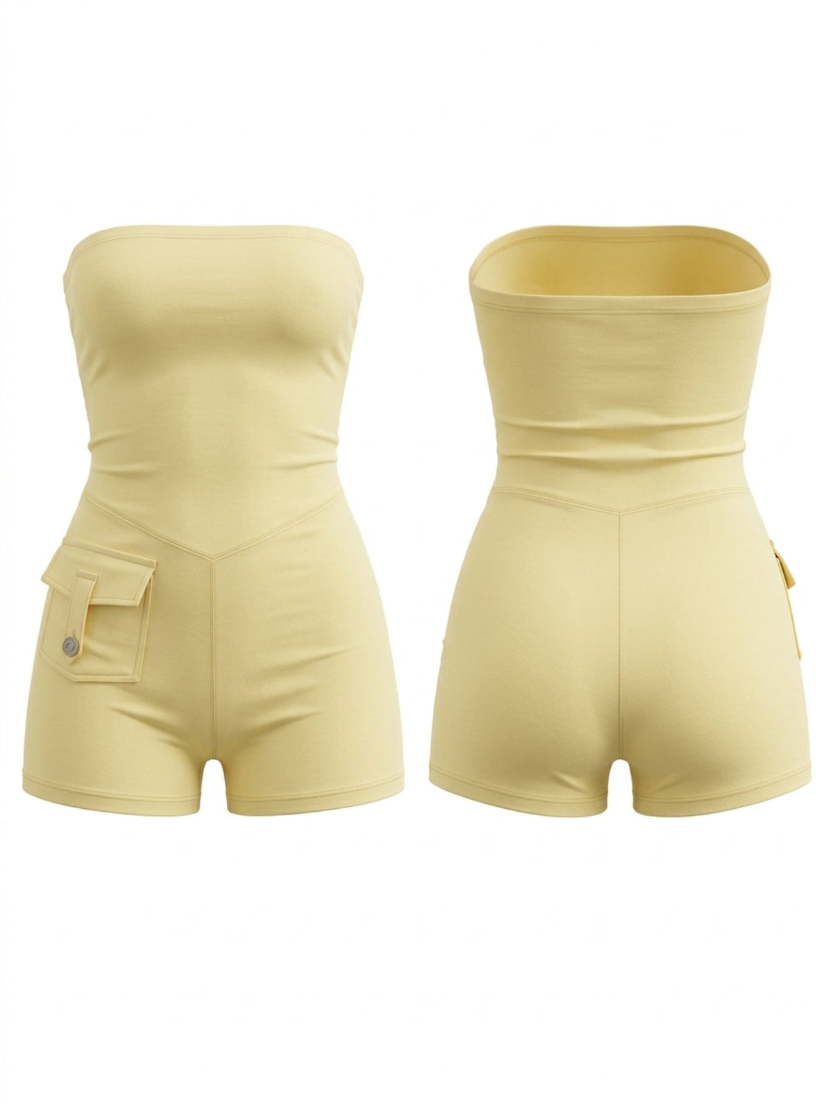 Tube Top High Stretch Cargo Romper