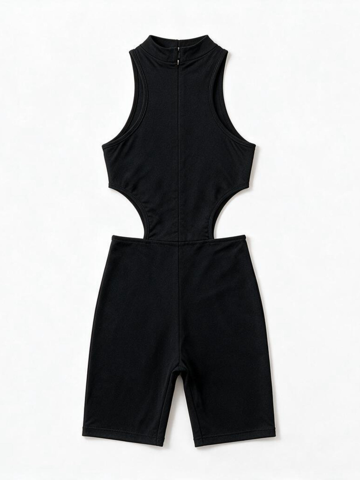 Lace Cutout Halterneck Biker Romper