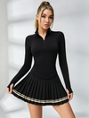 Long-Sleeve Half-Zip Tennis Dress