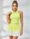 Halter Zip Gradient Tennis Set