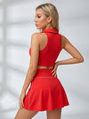 Contrast Collar Racerback Tennis Set