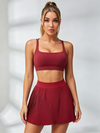 Crisscross-Back Pleated Tennis Set