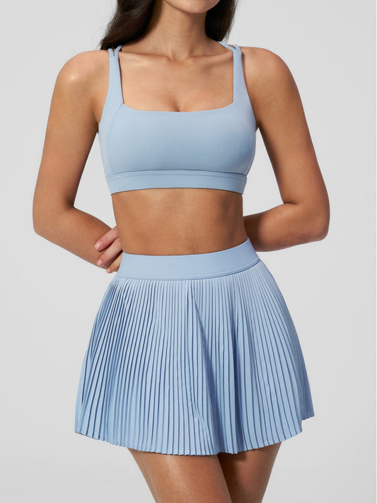 Crisscross-Back Pleated Tennis Set