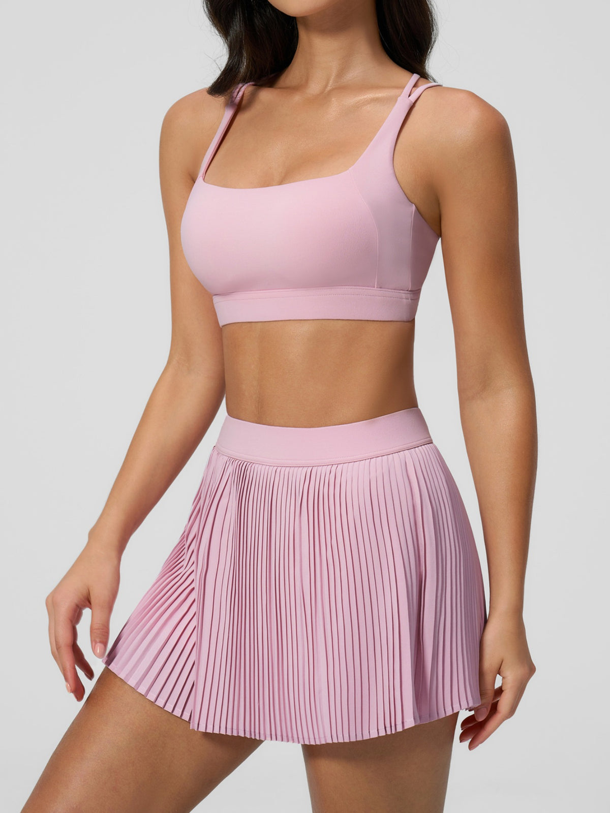 Crisscross-Back Pleated Tennis Set