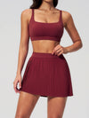 Crisscross-Back Pleated Tennis Set