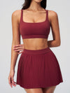Crisscross-Back Pleated Tennis Set