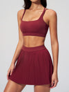 Crisscross-Back Pleated Tennis Set