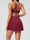 Crisscross-Back Pleated Tennis Set