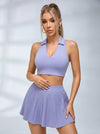 Collared Keyhole-Back Tennis Set