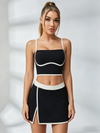 Contrast-Trim Bustier Tennis Set
