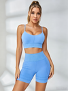 Faux Denim Seamless Short Tracksuit
