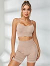 Faux Denim Seamless Short Tracksuit