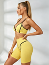 Contrast-Trim Ribbed Workout Set