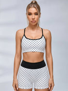 Polka Dot Contrast Trim Short Set