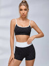 Polka Dot Contrast Trim Short Set