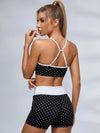 Polka Dot Contrast Trim Short Set
