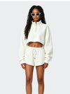 Cropped Half Zip Sweatshirt & Shorts Set
