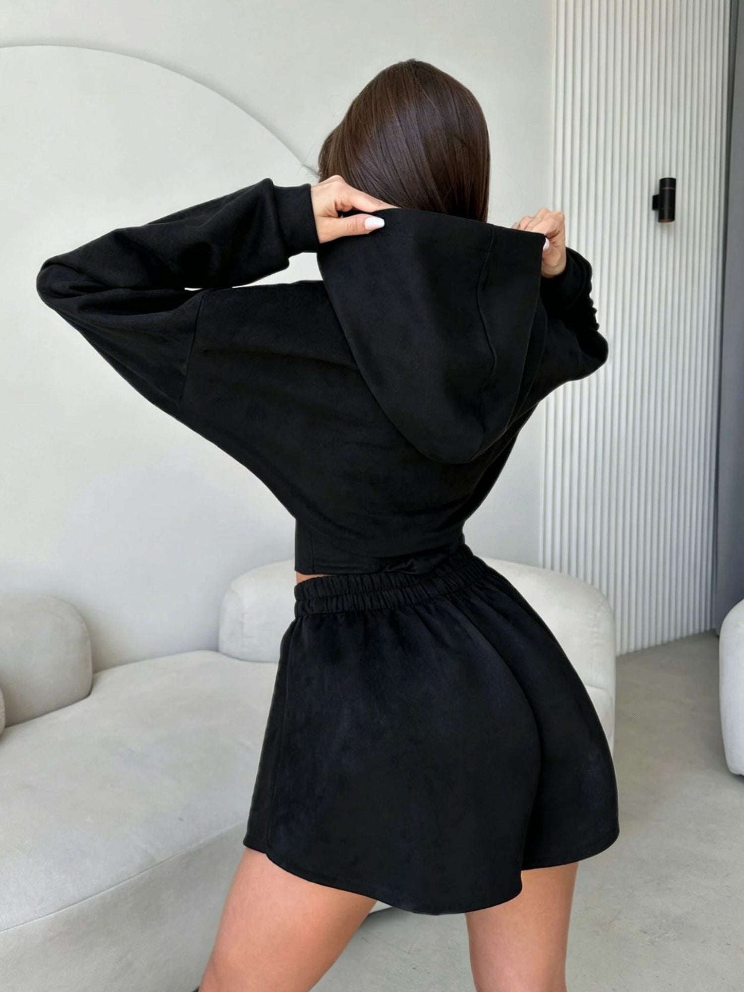 Corset Top Cropped Jacket Shorts 3 Piece Set