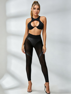 Cutout Sports Bra & Textured Leggings Set