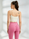 Ribbed Crisscross Back Cami & Hot Pink Ribbed High-Waisted Legging Set