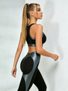Contrast Panel Sports Bra & V-Waist Leggings Set