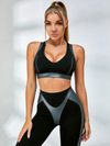 Two-Tone Panel Sports Bra & High Cut Leggings Set