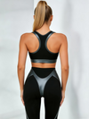 Two-Tone Panel Sports Bra & High Cut Leggings Set