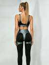 Square Neck Contrast Trim Sports Bra & Panel Leggings