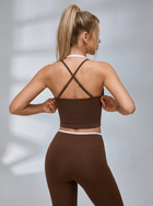 Two Tone Layer Cross Back V Waist Yoga Workout Tracksuit