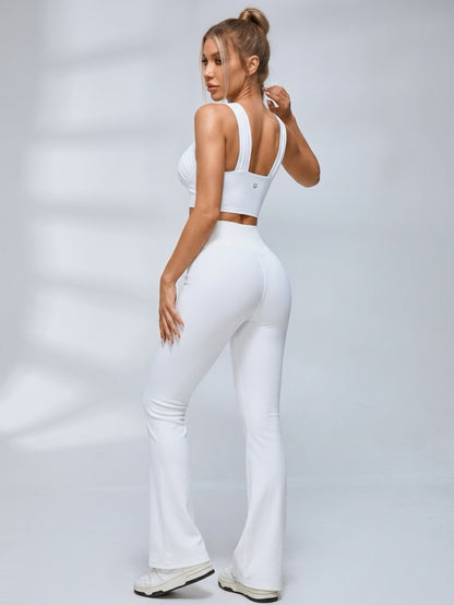 Cross Halter Cutout V Waist Fitness Set