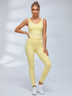 Lace Trim Double Strap Workout Leggings Set
