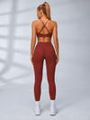 Polka Dot Crisscut Waist Workout Leggings Set
