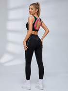 Contrast Cutout Back Sports Bra Leggings Set