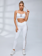 Mesh Sports Bra Lace Side Leggings Set
