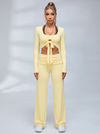 Tie Front Ballet Style Flared 3‑Piece Leggings Set