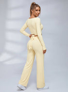 Tie Front Ballet Style Flared 3‑Piece Leggings Set