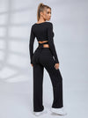 Tie Front Ballet Style Flared 3‑Piece Leggings Set