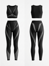 Sheer Mesh Panel Bodycon Workout Matching Activewear Set