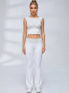 Polka Dot Tie‑Back Cutout Flared Leggings Set