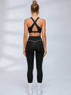 Polka Dot Cross‑Back Workout Leggings Set