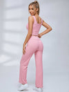 Lace Trim Flared Leggings Set