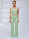 Lace Trim Flared Leggings Set