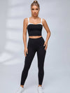 Color Block Crop Tank Leggings Set