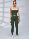 Color Block Crop Tank Leggings Set