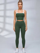 Color Block Crop Tank Leggings Set