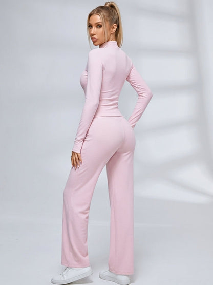 Zip‑Up Layering Flared Leggings 3‑Piece Set