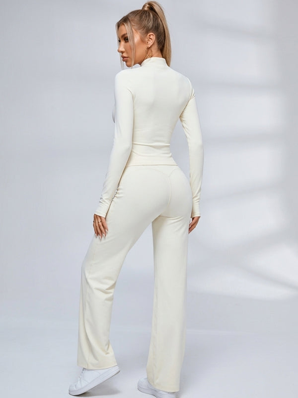 Zip‑Up Layering Flared Leggings 3‑Piece Set