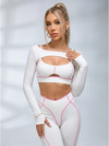Long Sleeve Shrug Sports Bra Leggings Yoga Set