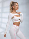 Long Sleeve Shrug Sports Bra Leggings Yoga Set