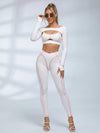 Long Sleeve Shrug Sports Bra Leggings Yoga Set
